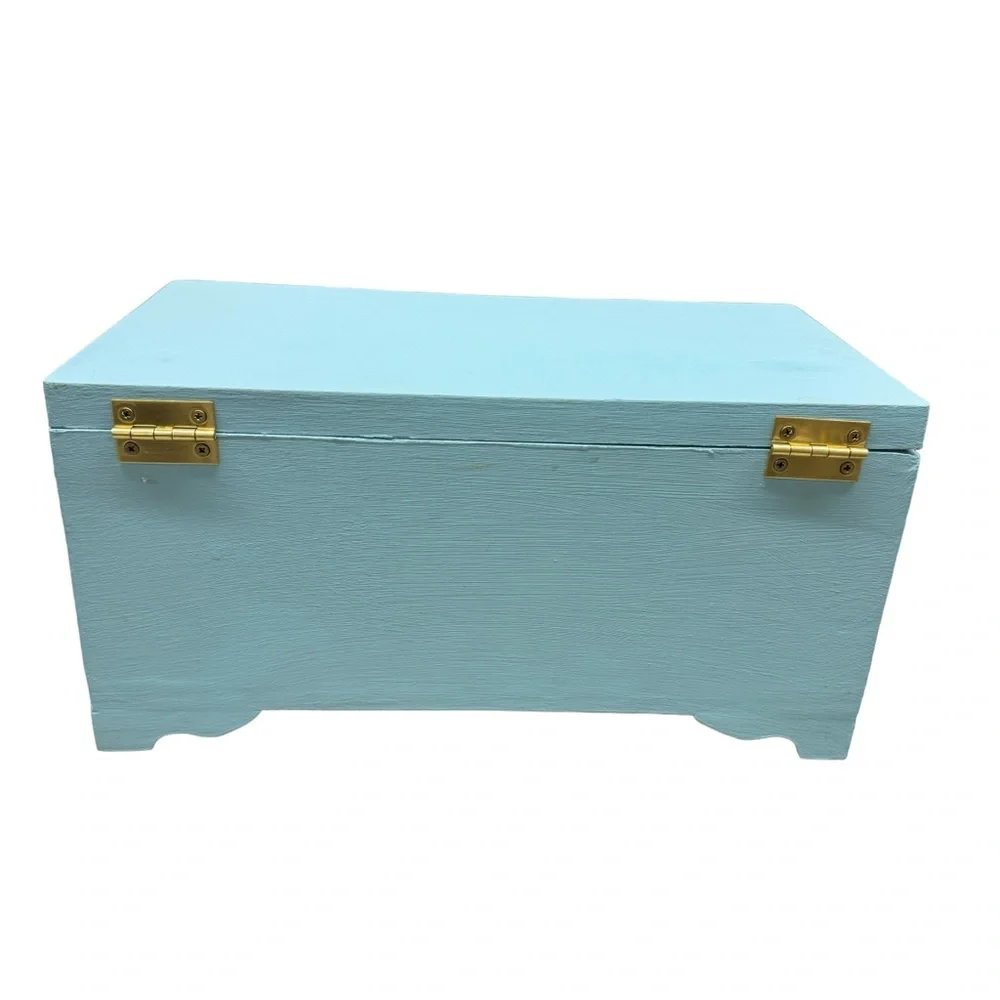 Beautiful Light Blue Jewelry Box Hand Crafted New